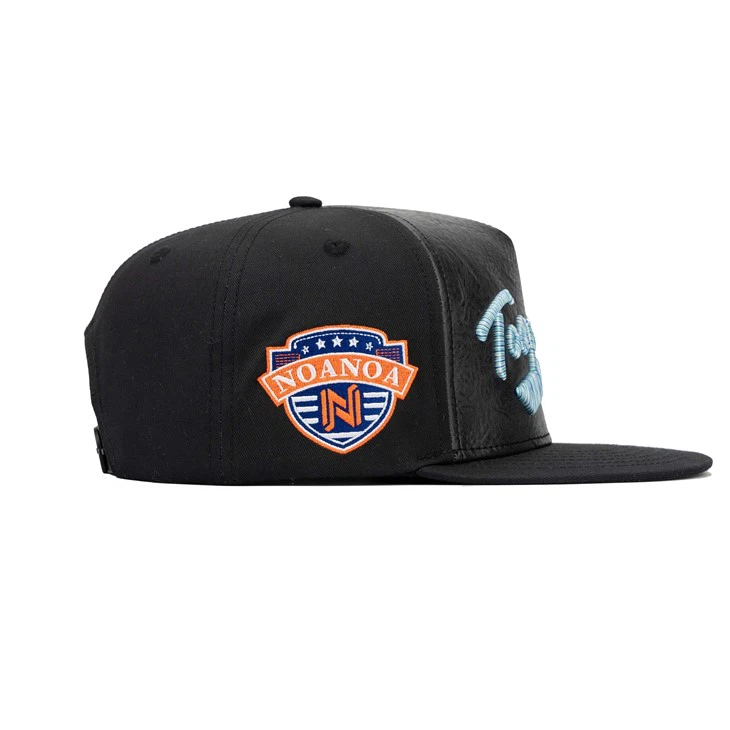 TCAP Custom Underbrim Cap Snapback Leather And Cotton Fabric 5panel Cap