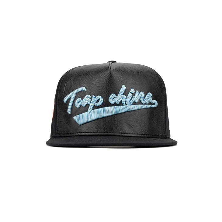 TCAP Custom Underbrim Cap Snapback Leather And Cotton Fabric 5panel Cap